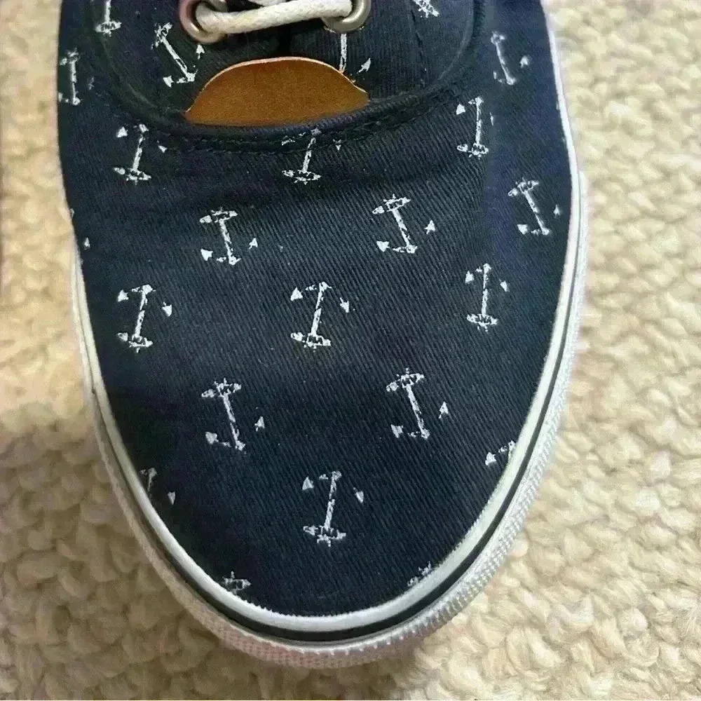 G.H.Bass & Co. navy with white anchors sneakers shoes. Nautical theme. Size 7.5 - Picture 7 of 8